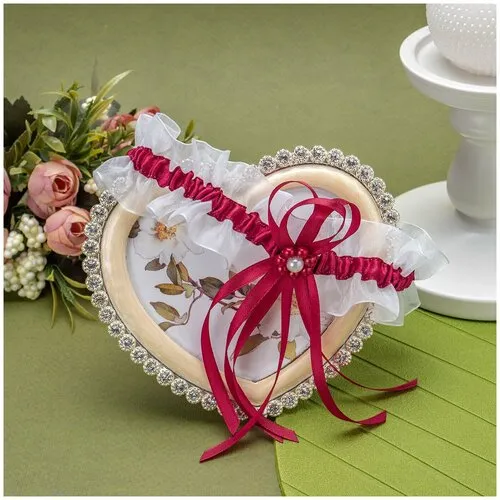 Атласная подвязка для невесты карамельного цвета с отгрузкой без посредников