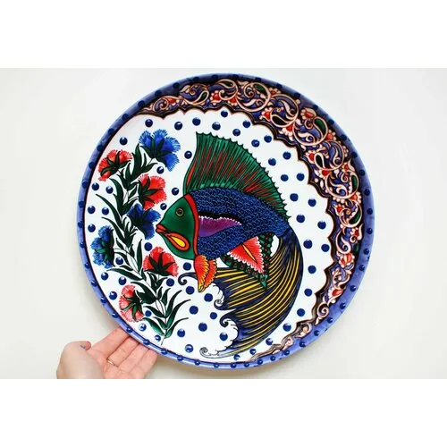 Сувенирная тарелка из глины 