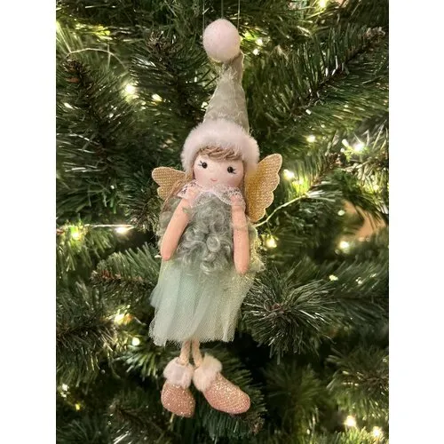 Christmas season Angel with clock - Christmas tree decoration - Art Studio «Melnikovitch»